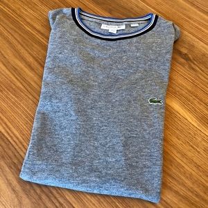 EUC gray Lacoste Ringer Tee  🐊